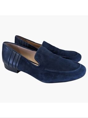 Karl Lagerfeld Paris Navy Suede Loafers Slip On Flats | Size US 8.5 EU 39